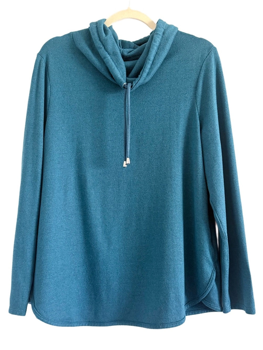 Chico's Teal Cowl Neck Pullover Sweater Large
